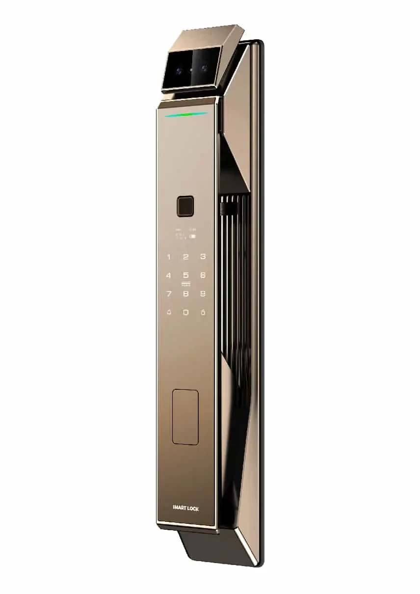 X7 3D Face Smart Lock — Face recognition, fingerprint and password access in one slim lock.