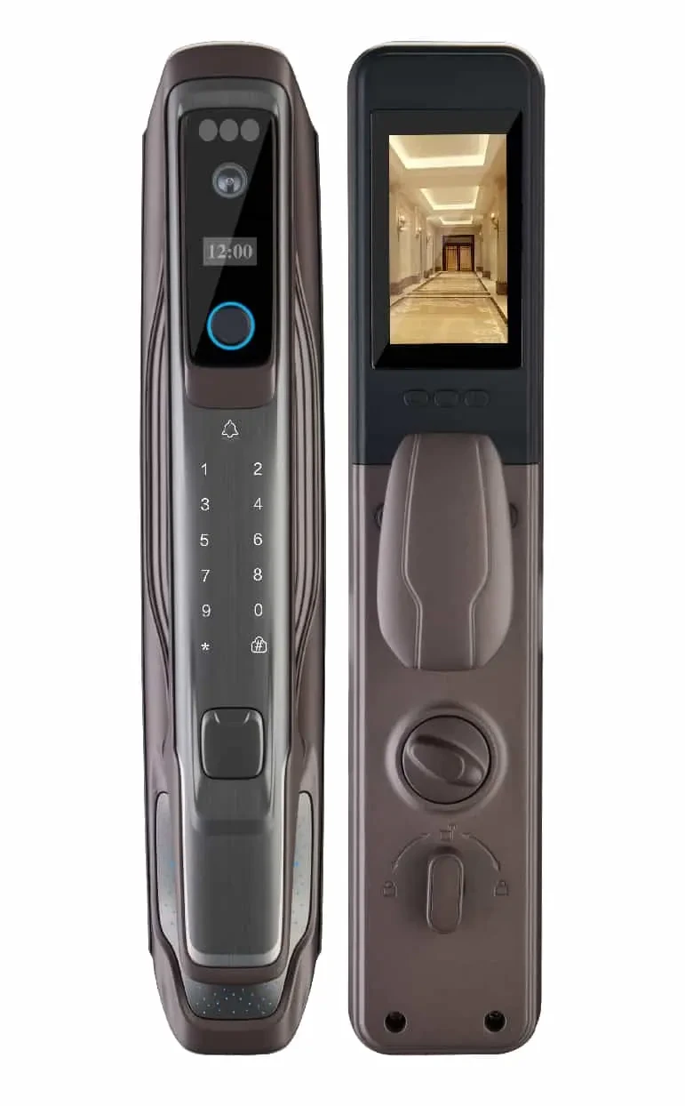 S728 3D Face Camera Lock — Slim 3D face lock with camera monitoring and video calling.