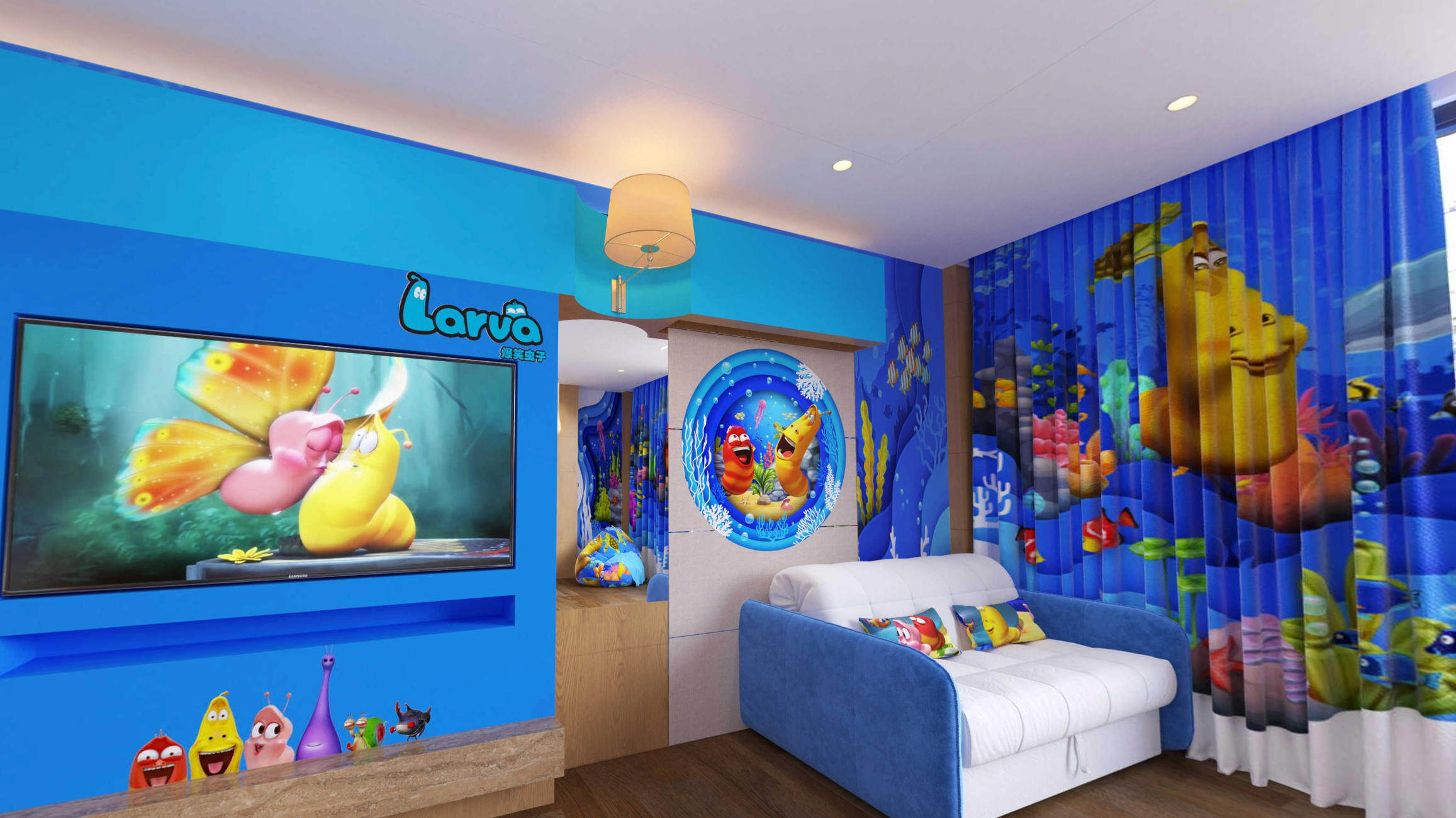 Bugs Bunny Ocean-Themed Family Room - Real Photo 2