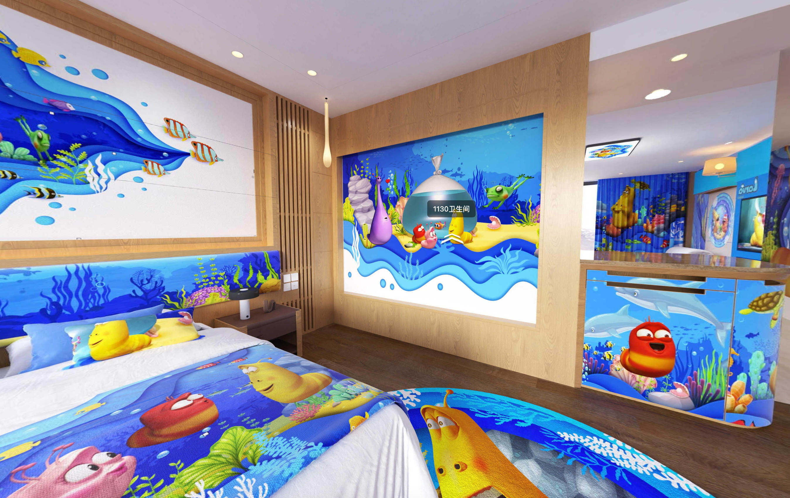 Bugs Bunny Ocean-Themed Family Room - Real Photo 5