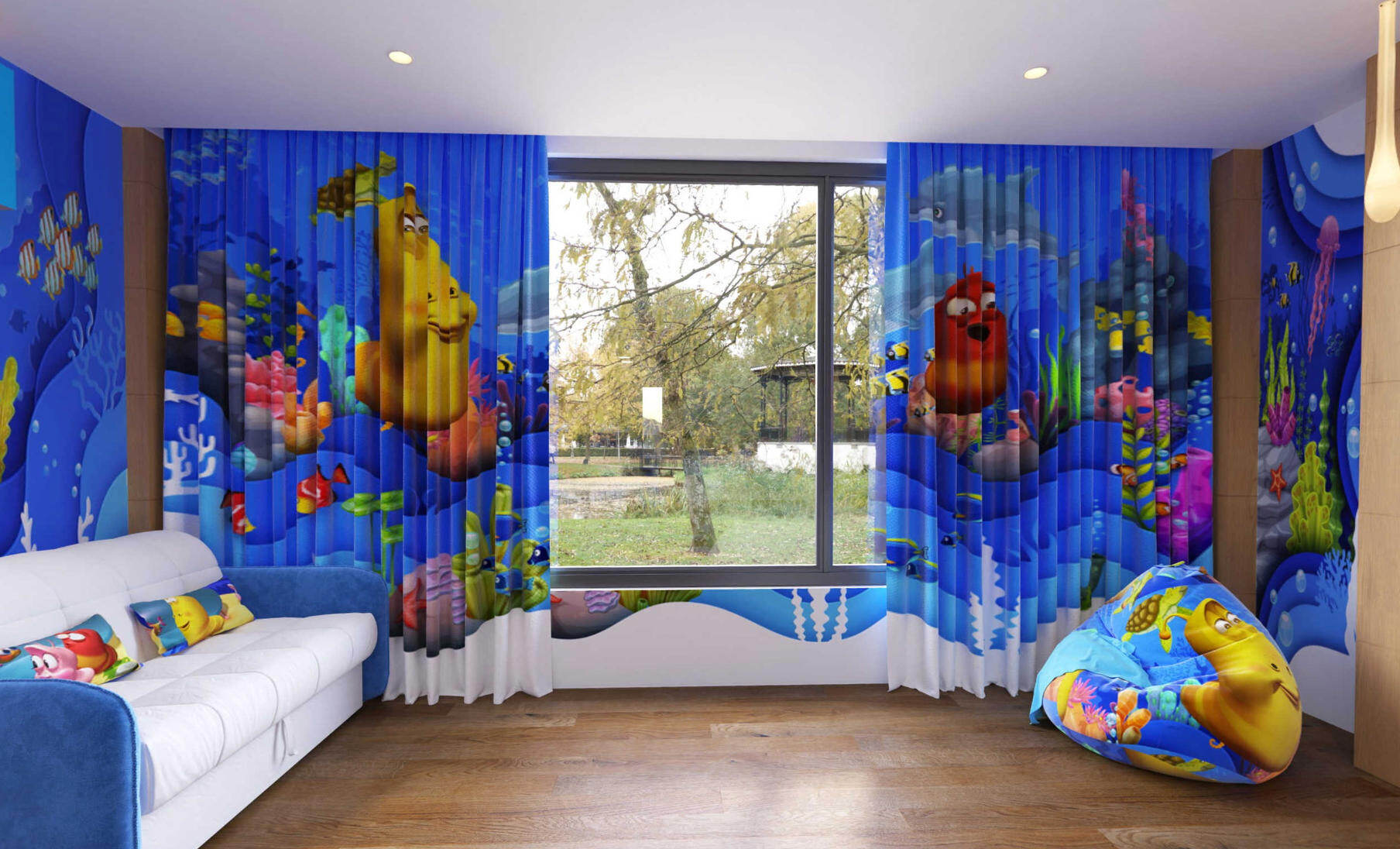 Bugs Bunny Ocean-Themed Family Room - Real Photo 4