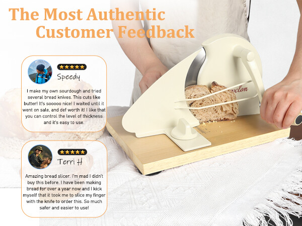 Brvclon bread slicer metal guide for smooth slicing