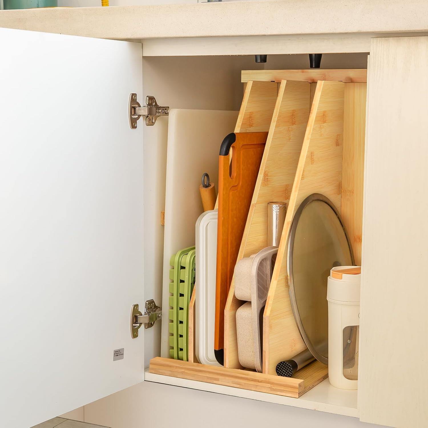 Kitchmaster cabinet tray divider organizer