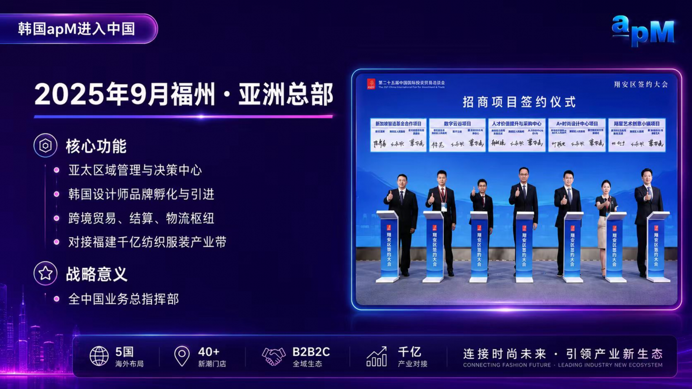 福州亚洲总部签约
