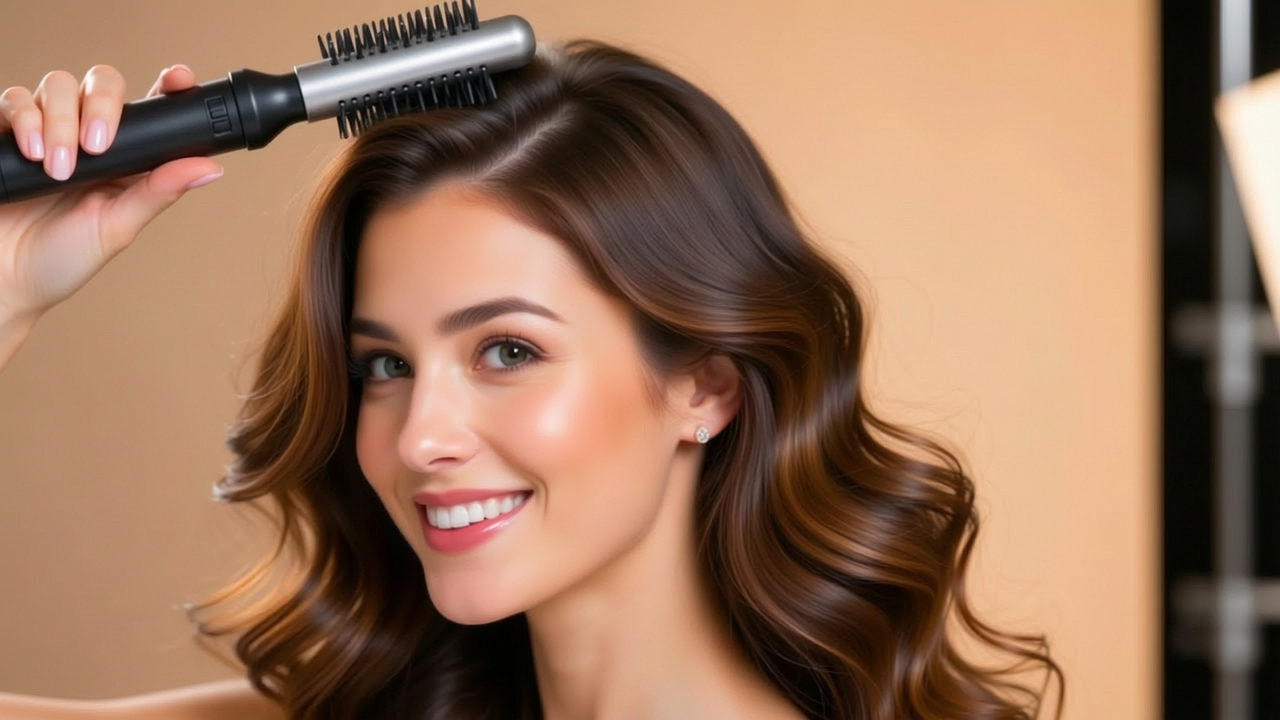 ASWIND hero - confident woman styling hair