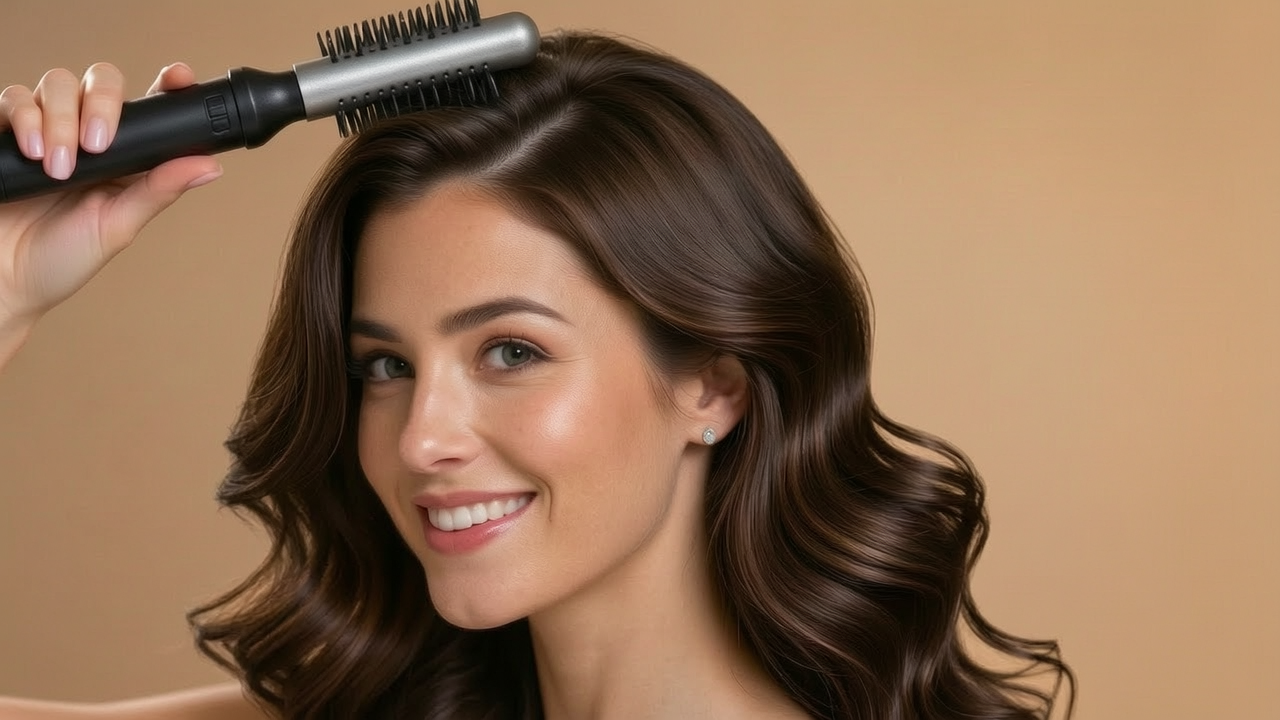 ASWIND hero - confident woman styling hair