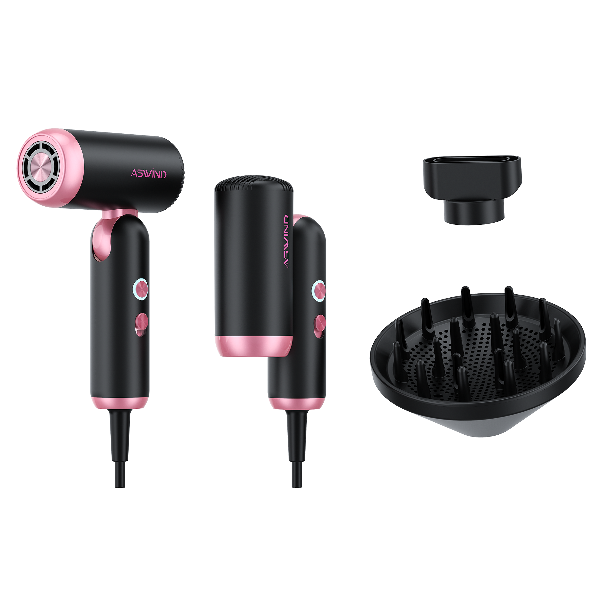 PocketTravel™ Foldable Mini Hair Dryer - 110,000 RPM BLDC Motor + Ionic Tech