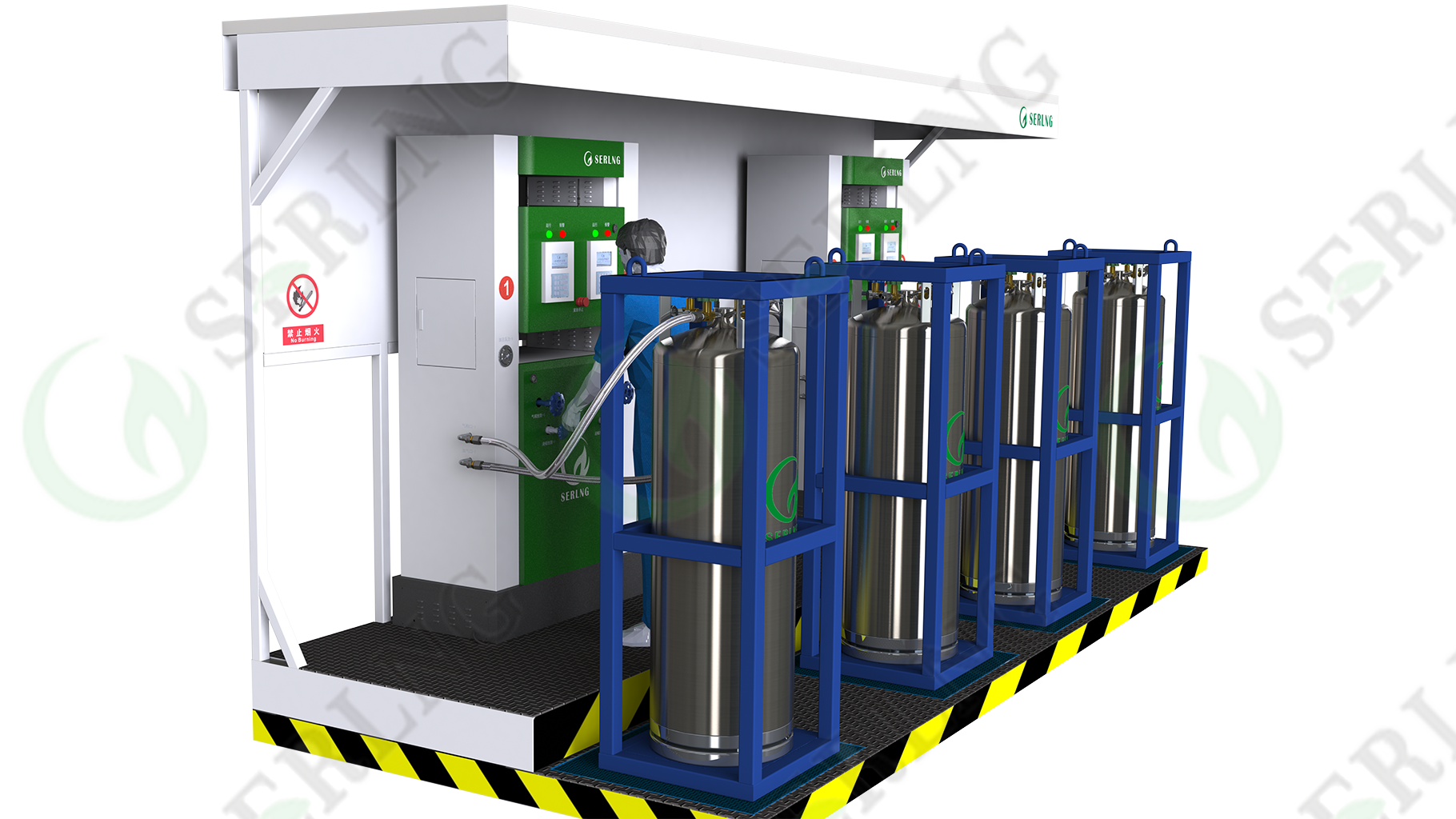 Dewar cylinder filling skid