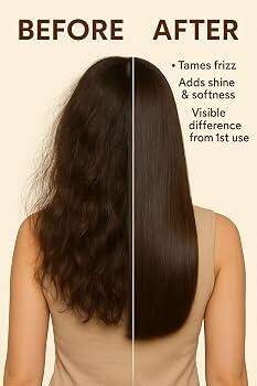 Before and After Hair Spa - Tames frizz, adds shine and softness, visible difference from 1st use