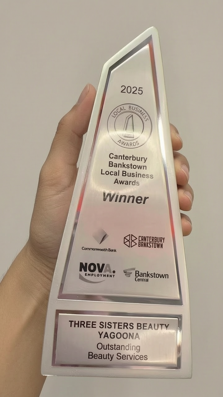 Three Sisters Beauty winning the 2025 Canterbury-Bankstown Local Business Award, Burwood Sydney