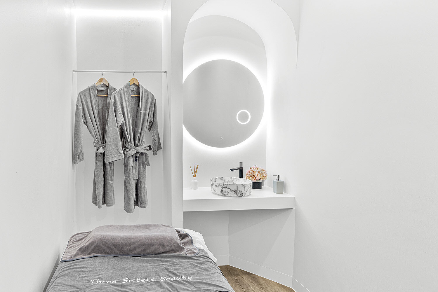 Skin therapy treatment room at Three Sisters Beauty Burwood