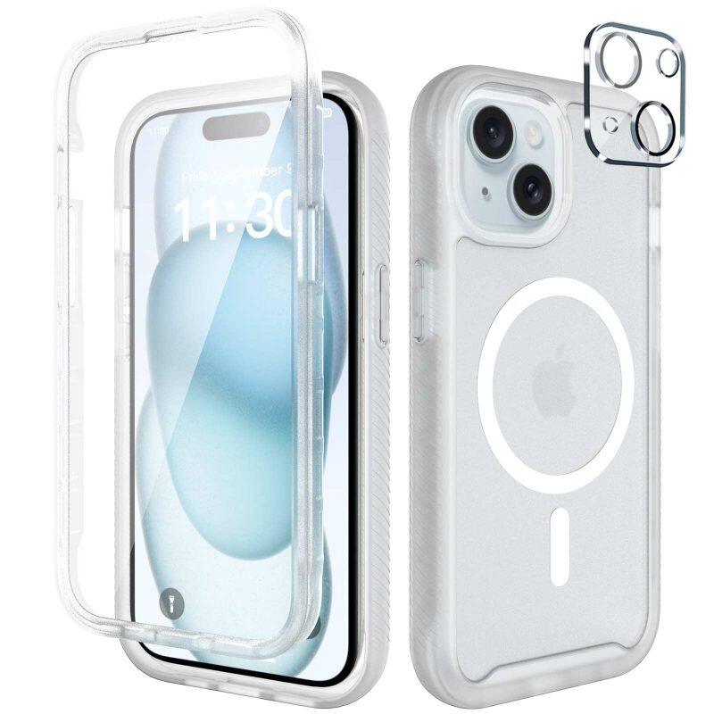 360° Matt Mag Case for iPhone 15 - White