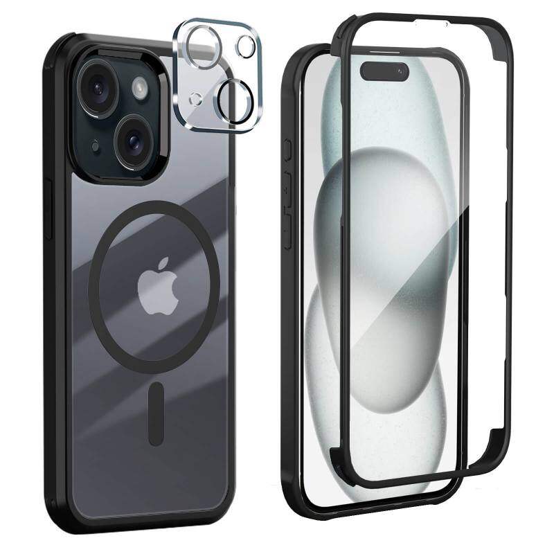 360° Mag Case & Camera Protector for iPhone 15 - Black