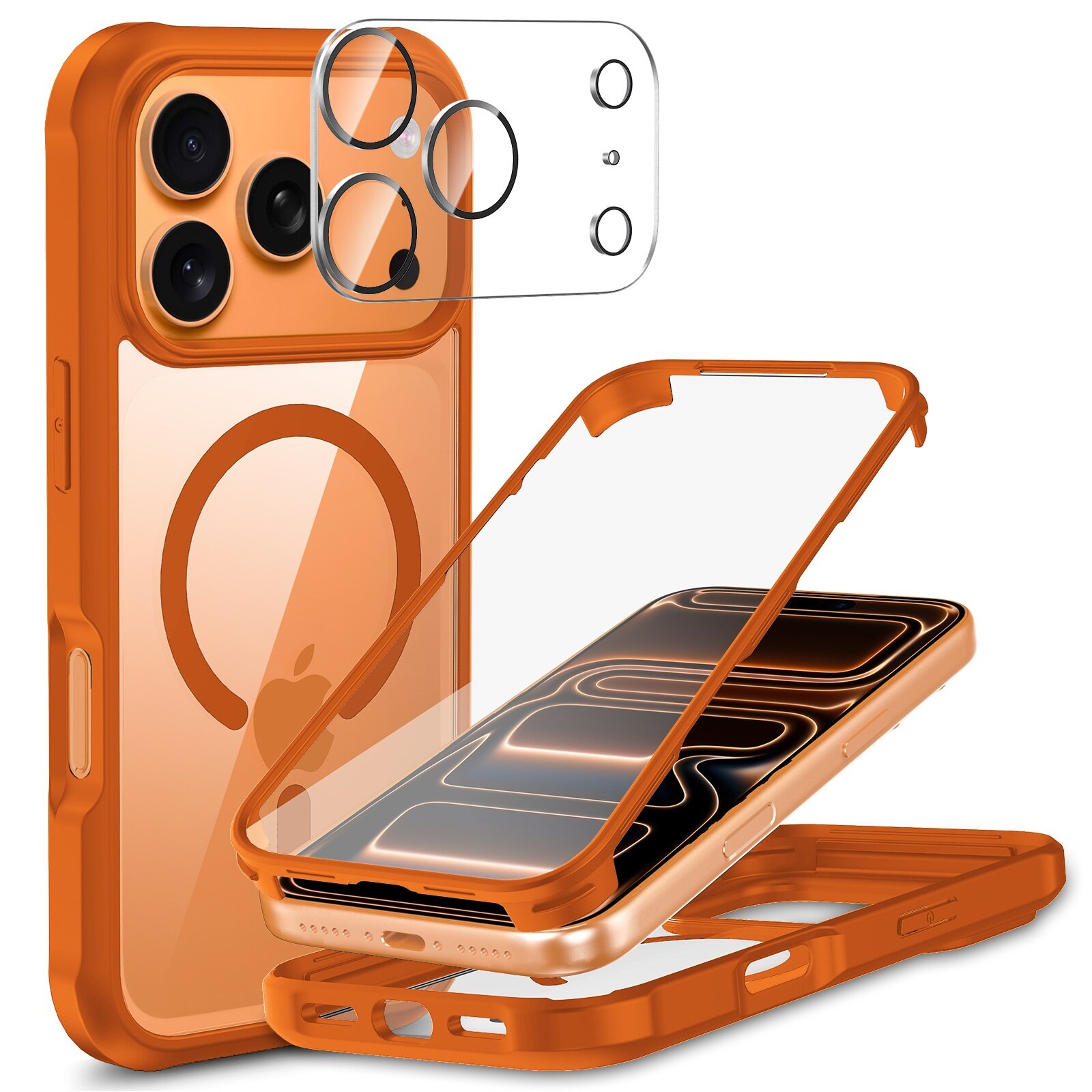 360° Mag Case & Camera Protector for iPhone 17 Pro - Orange