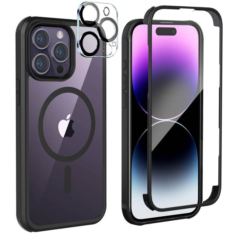 360° Mag Case & Camera Protector for iPhone 14 Pro – Black