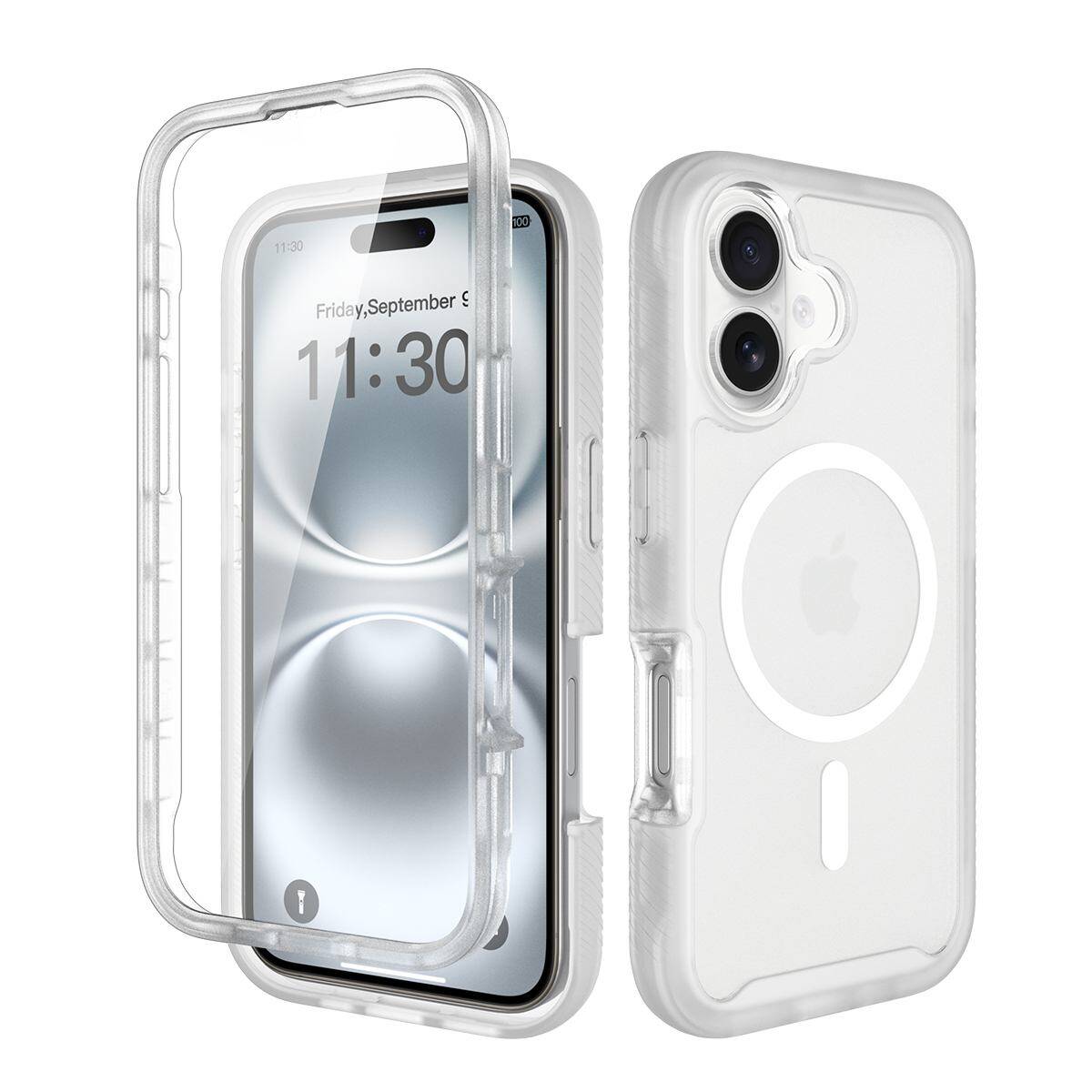 360° Matt Mag Case for iPhone 16 - White