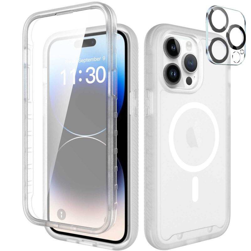 360° Matt MagSafe Case for iPhone 14 Pro Max - White