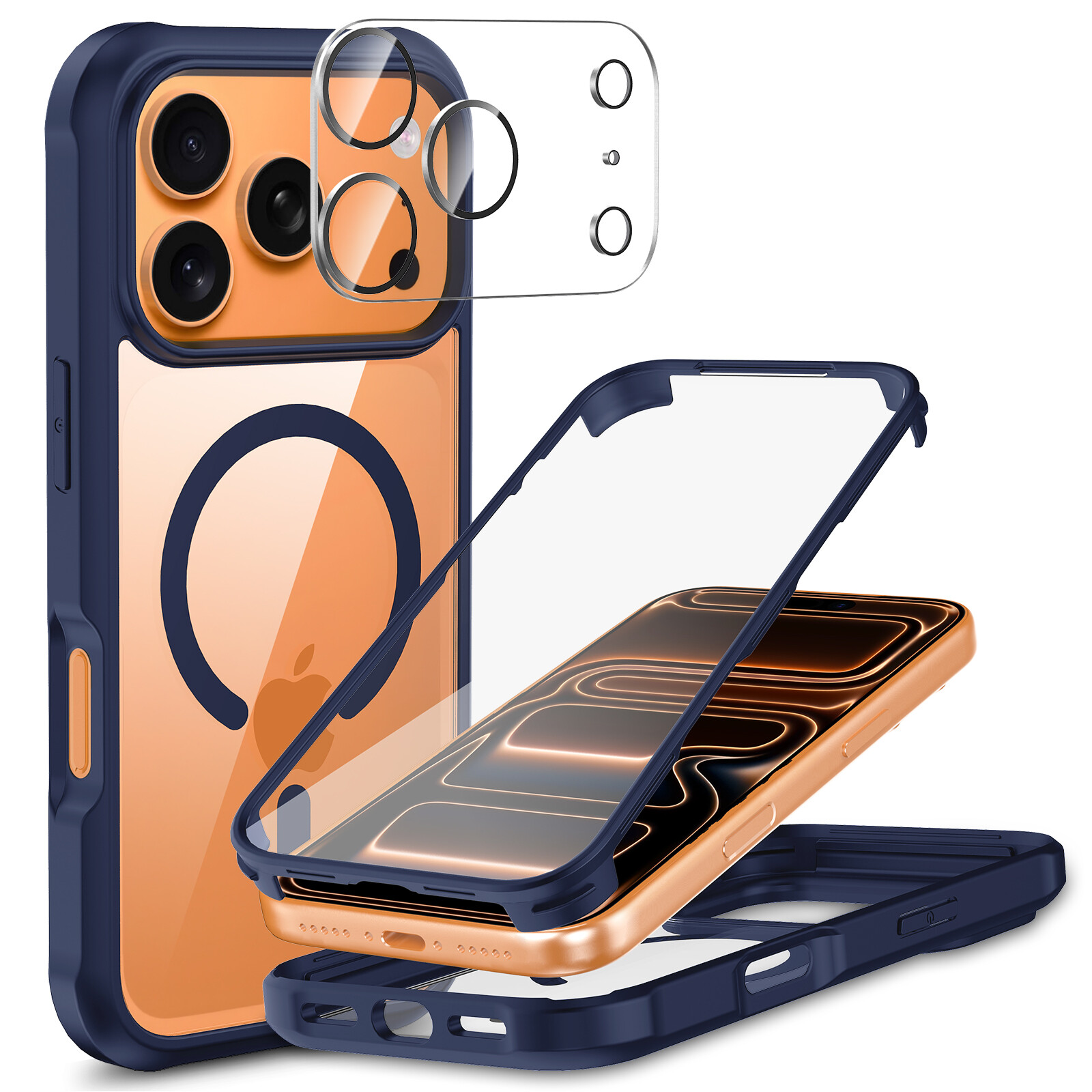 360° Mag Case & Camera Protector for iPhone 17 Pro Max – Blue