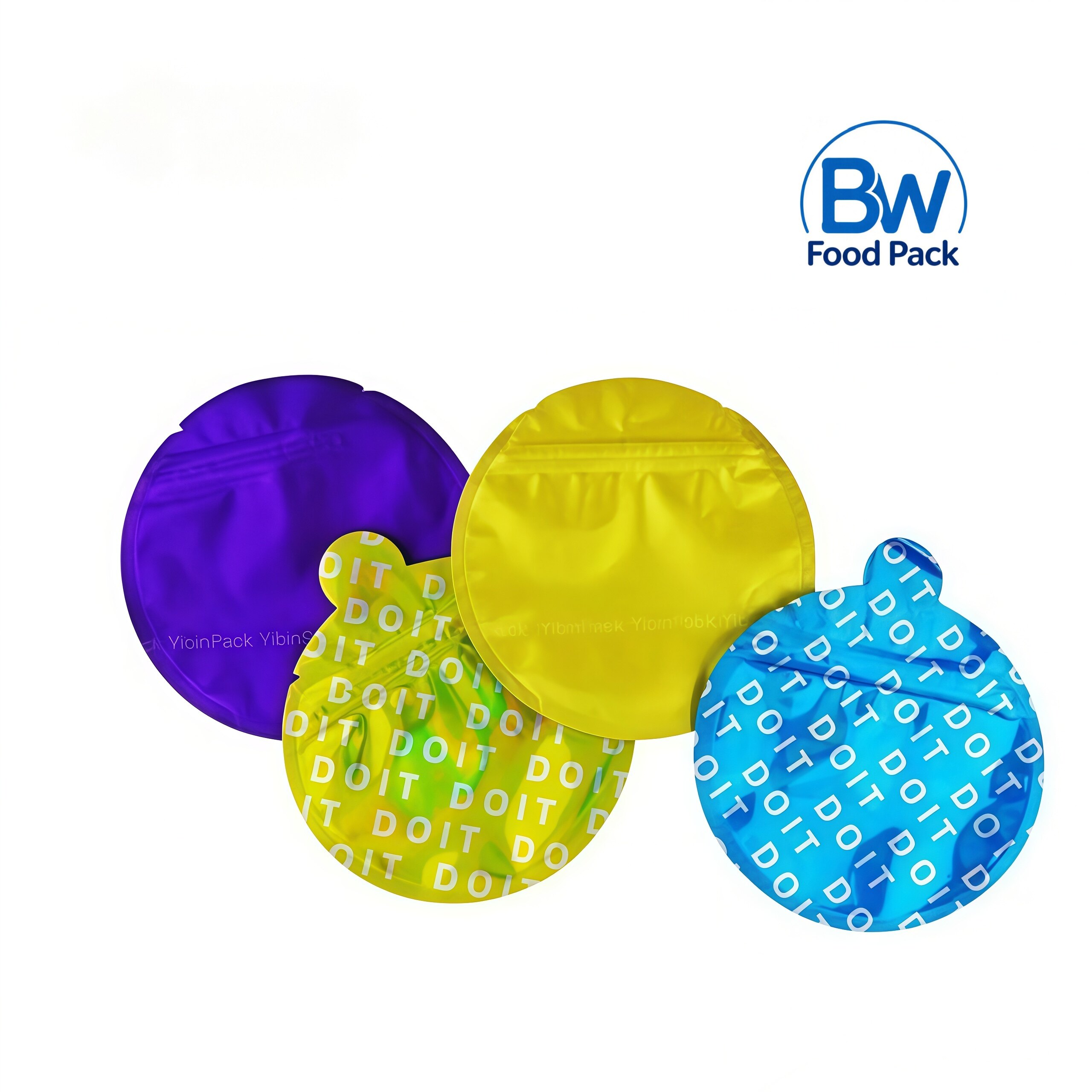 Custom Printed Metallic Foil Special Shape Ziplock Bags for Candy and Snack