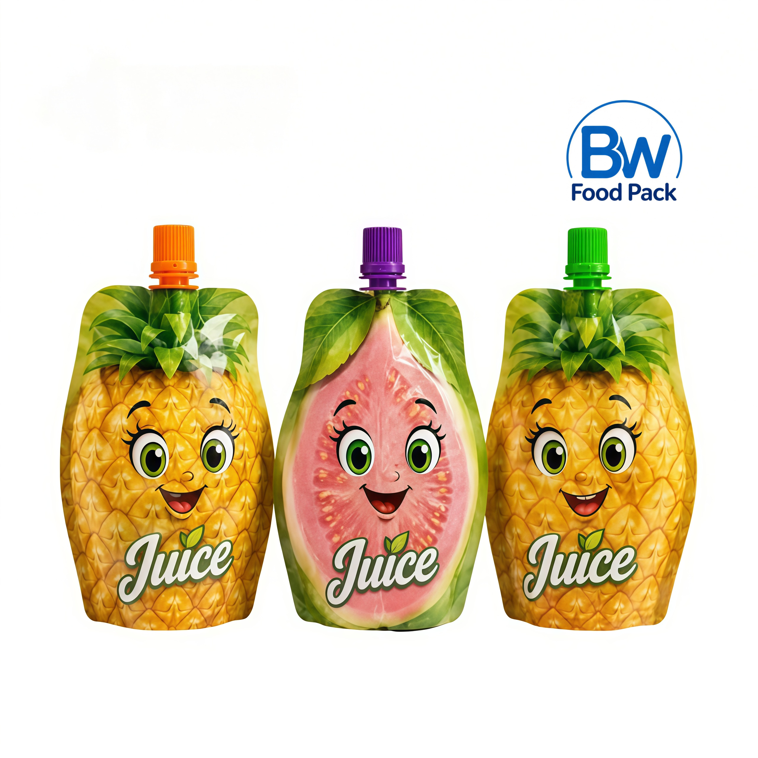 Custom Fruit Juice Spout Pouch Shaped Beverage Packaging