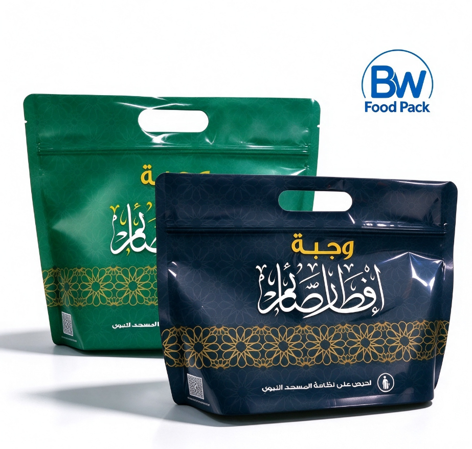 Stand Up Pouch with Zipper & Die-cut Handle | Ramadan Iftar Packaging