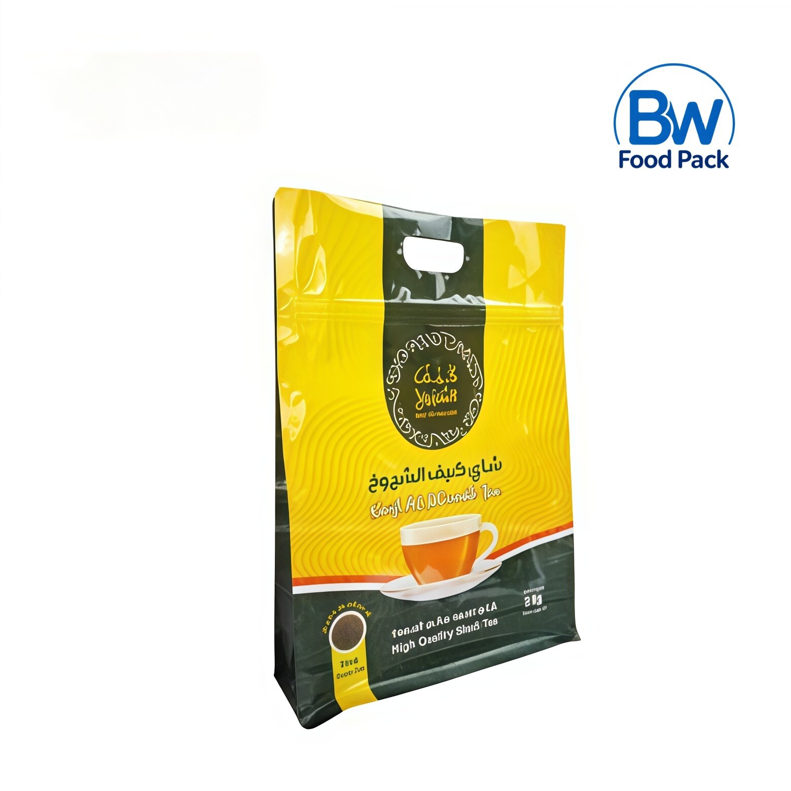 Black Tea Handle Flat Bottom Bag