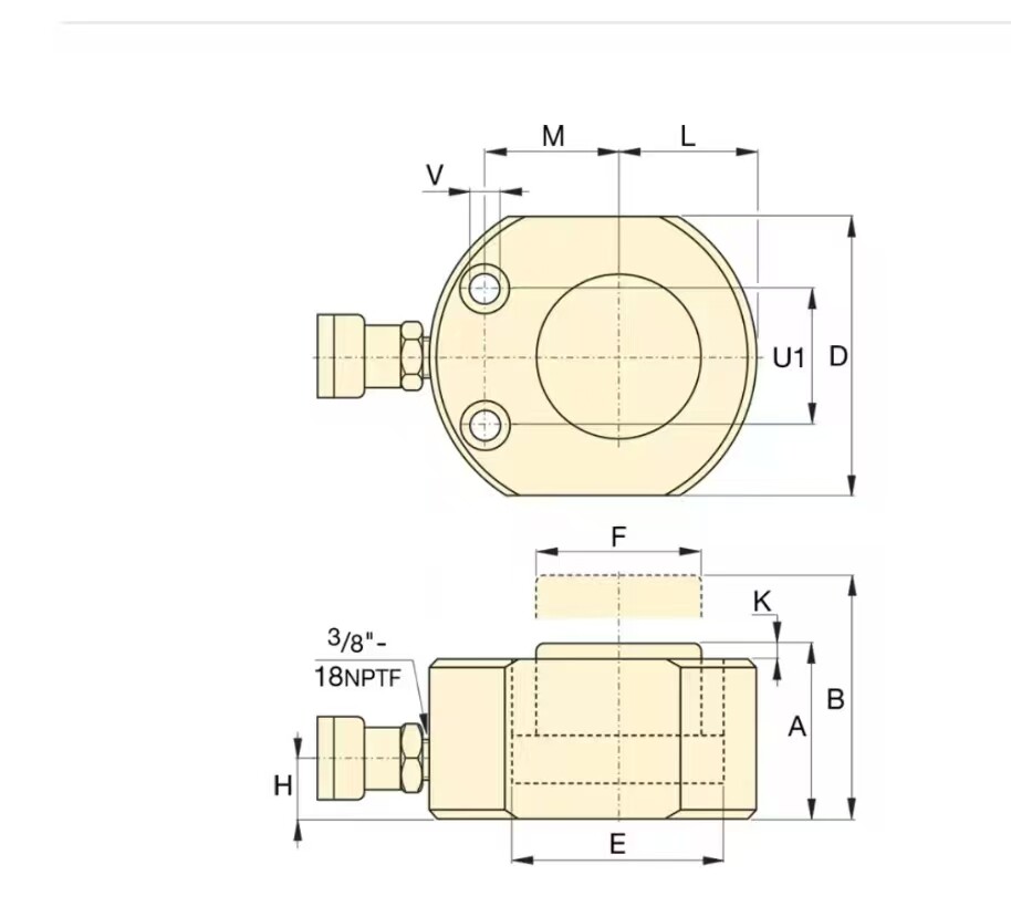 RSM Hydraulic Flat Jack Dimensions