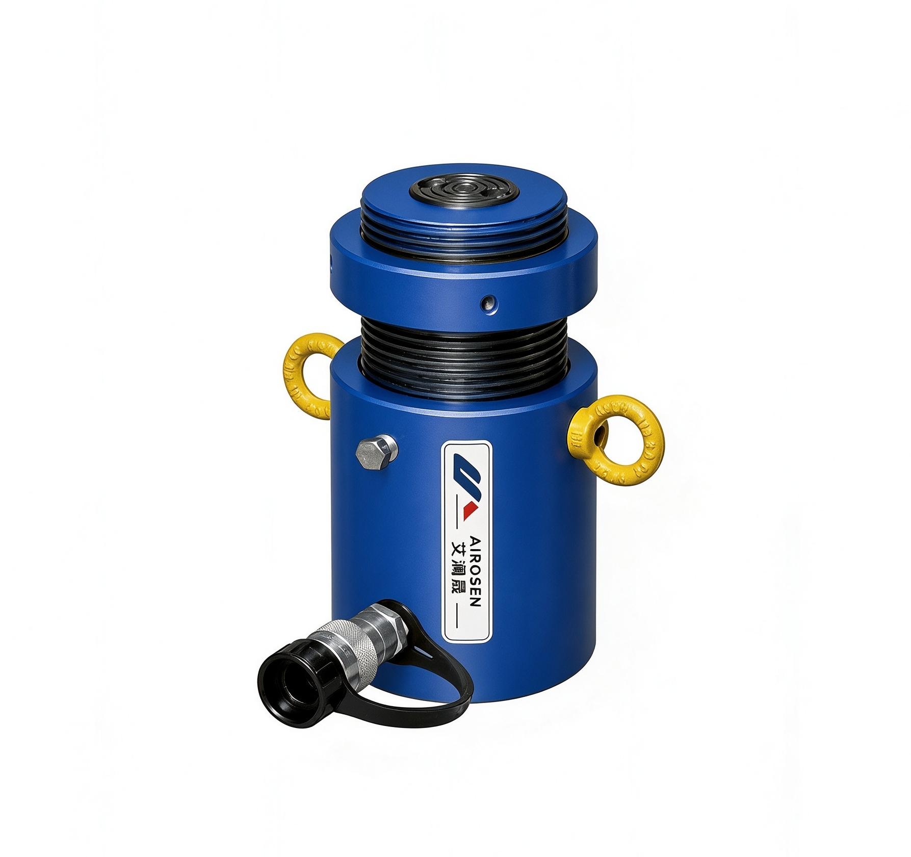 Single-acting hydraulic cylinder with locking nut