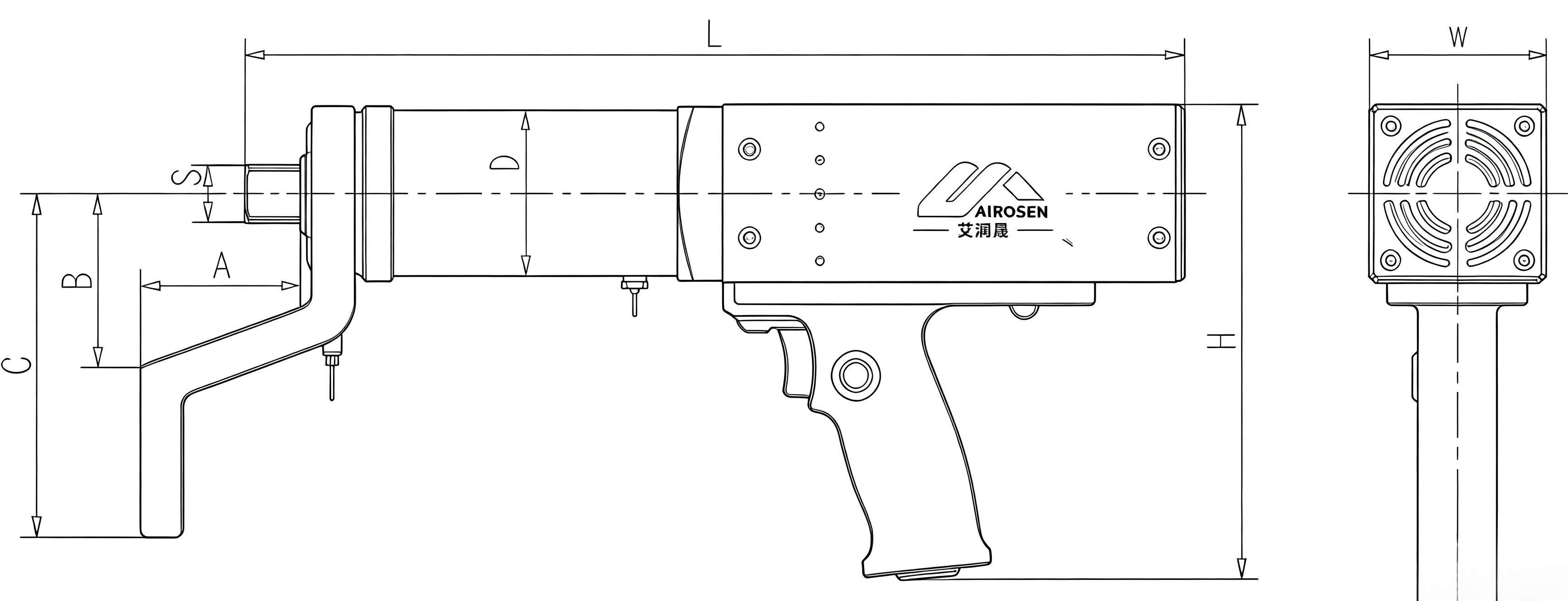 Servo Precision-Controlled Electric Torque Wrench Size Diagram