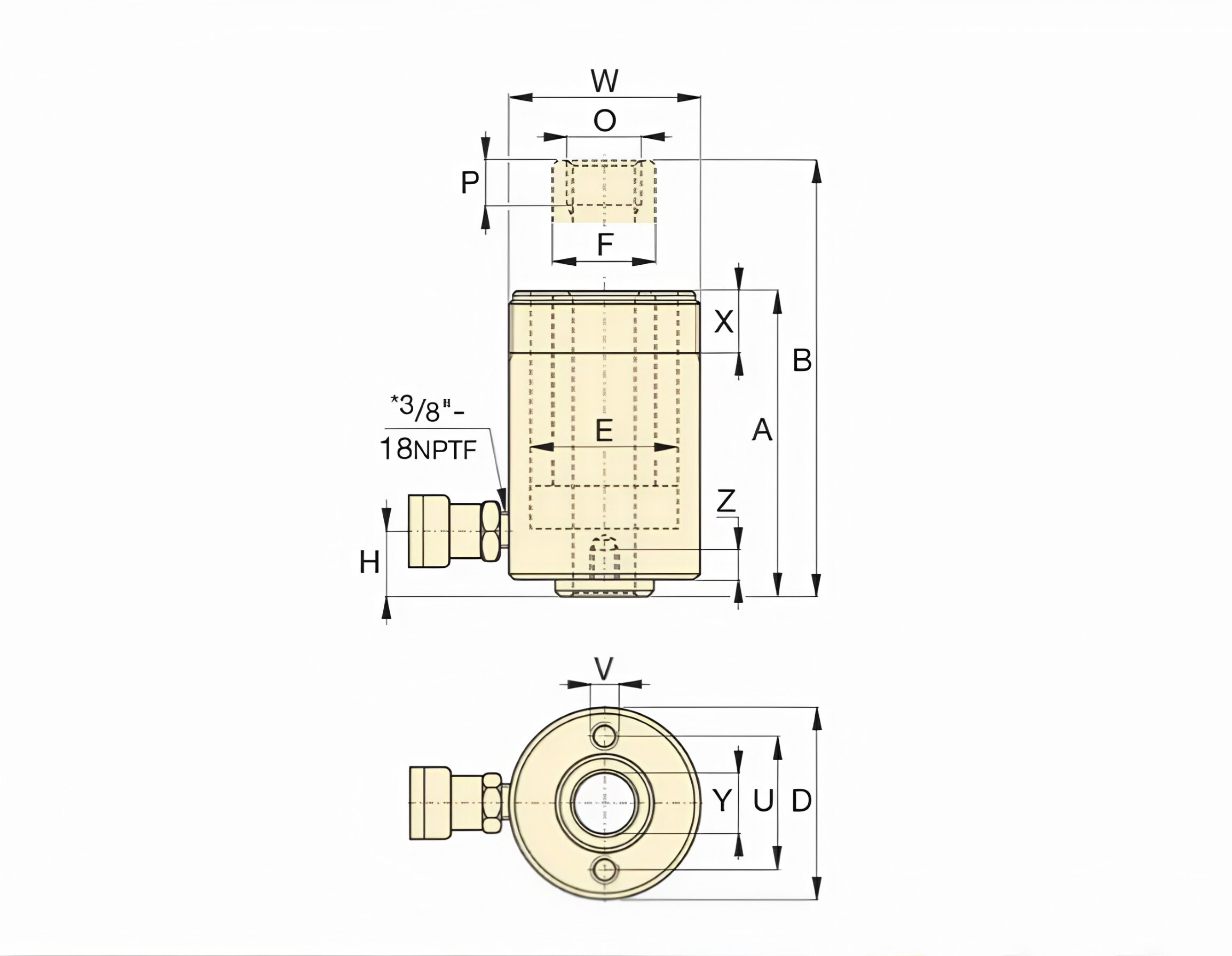 RCH Series Hydraulic Cylinder Dimension Drawing