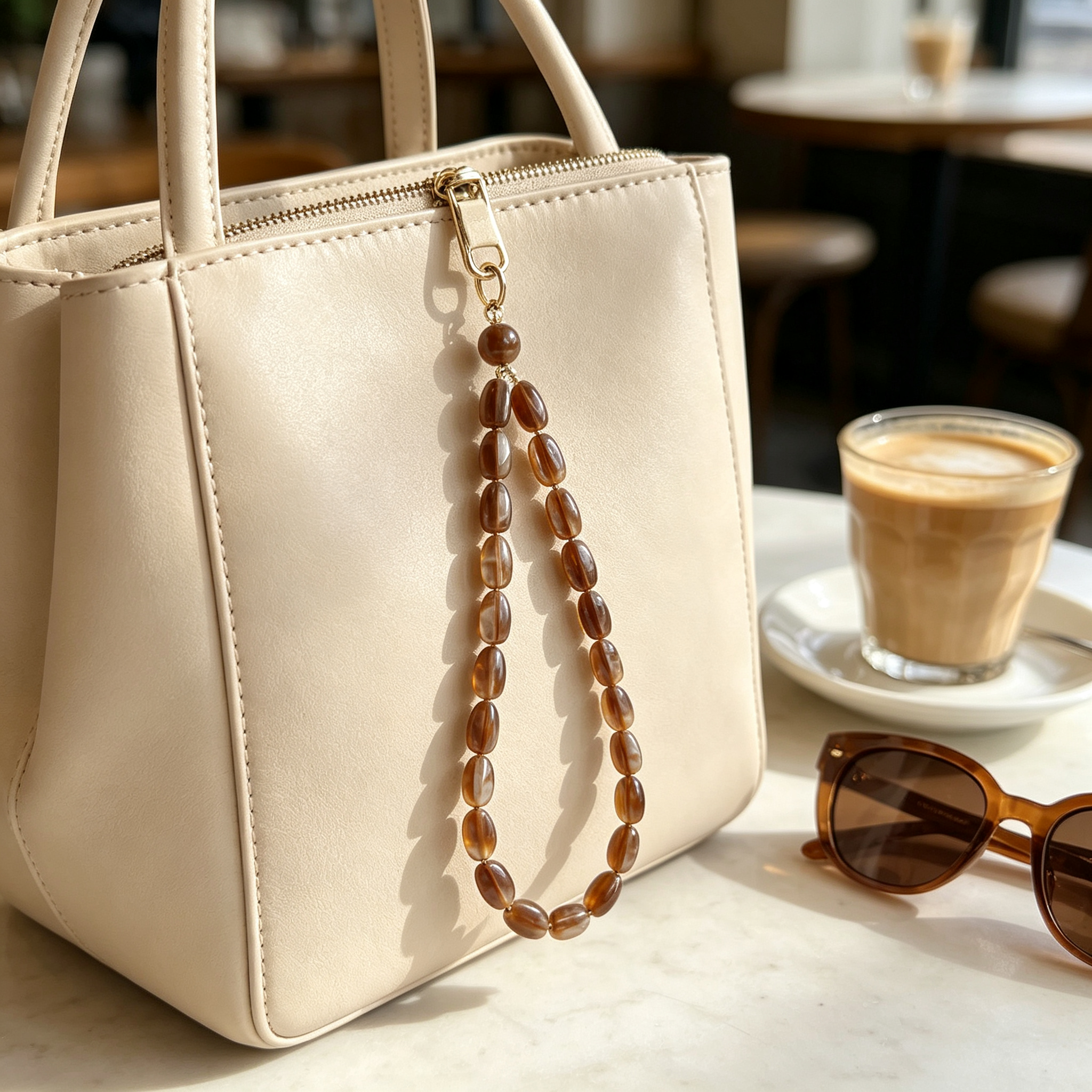 Coffee-colored Mother of Pearl Seed Beads Detail Shot 2