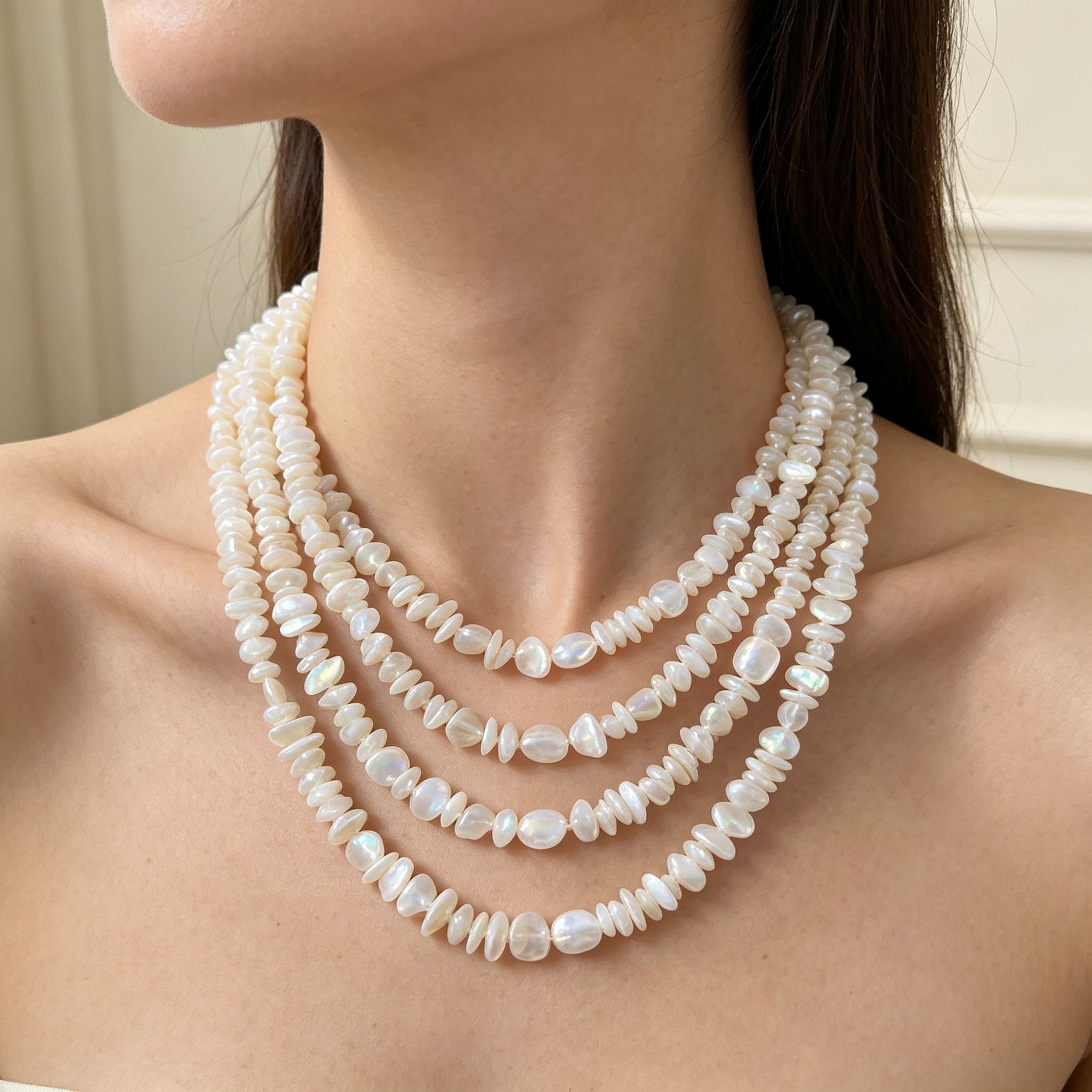 Pearl White Shell Bead String