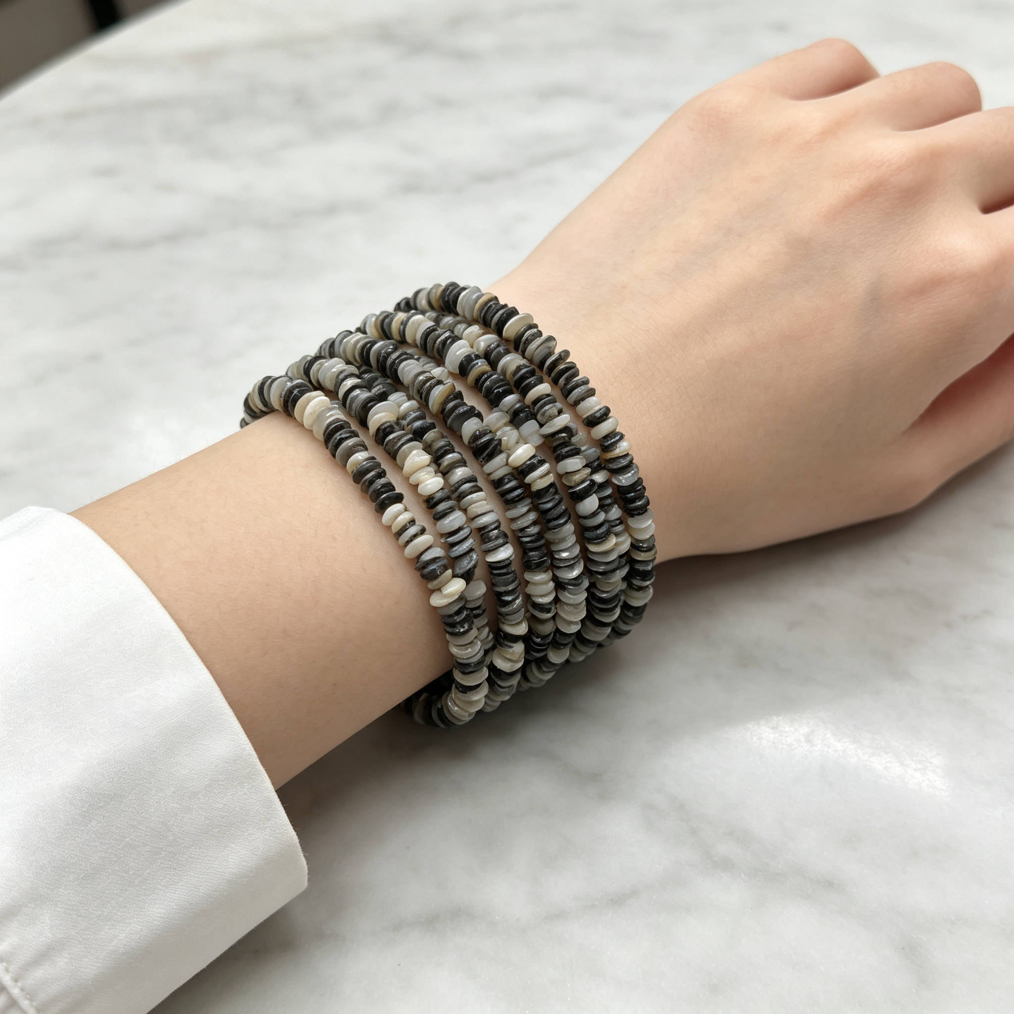 Ink-veined Pearl Beads