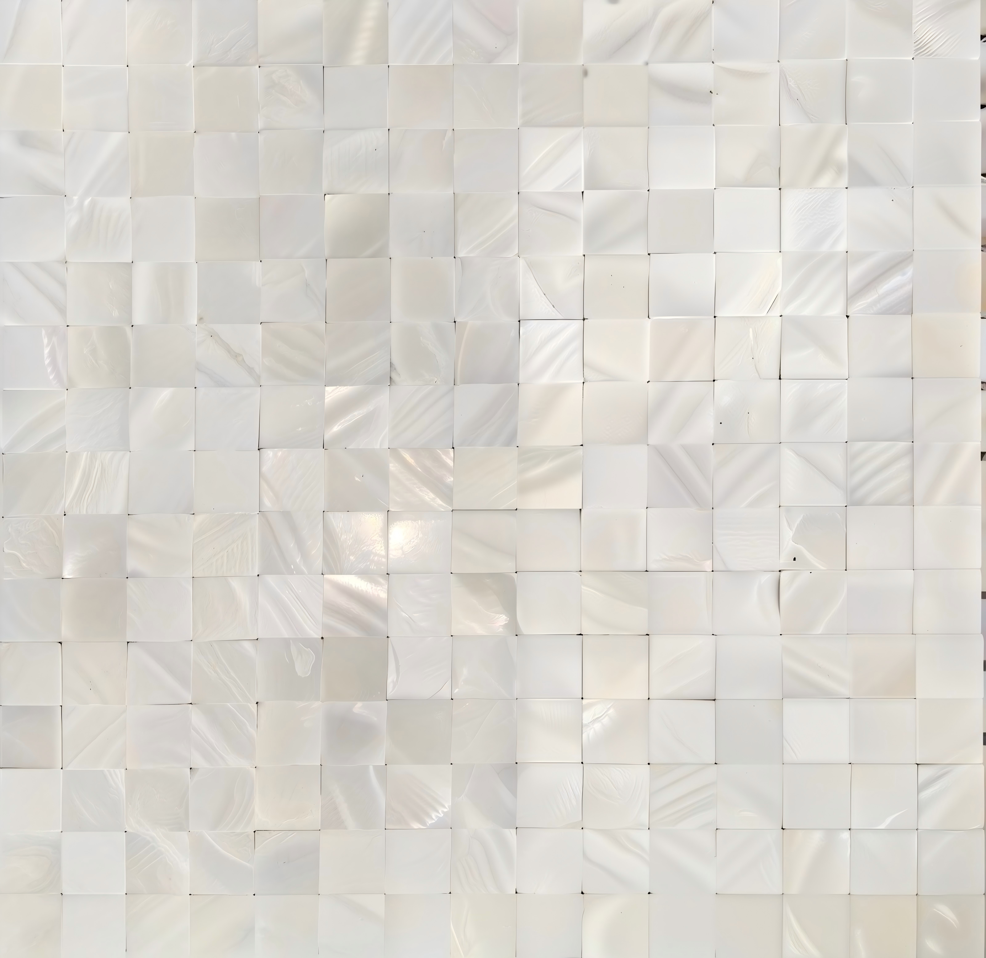 Square solid white tile close-up 2
