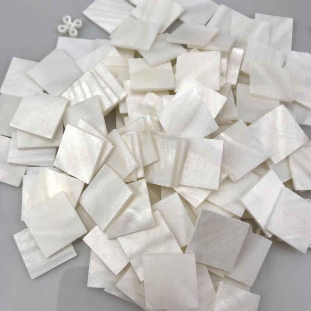 Natural White Mother-of-Pearl Square Shell Inlay Flakes – Detail View 6