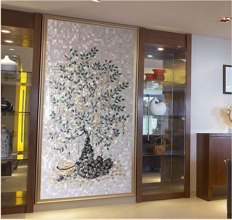 Hangzhou West Lake Villa Living Room Feature Wall Detail 1