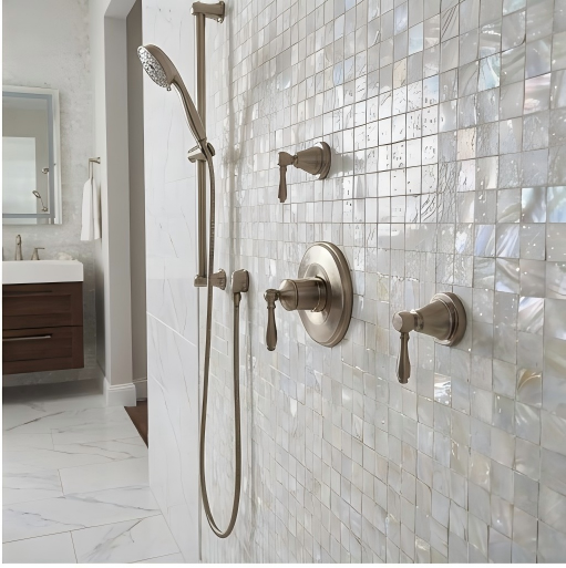 Natural White Mother-of-Pearl Mosaic – Detail View 2