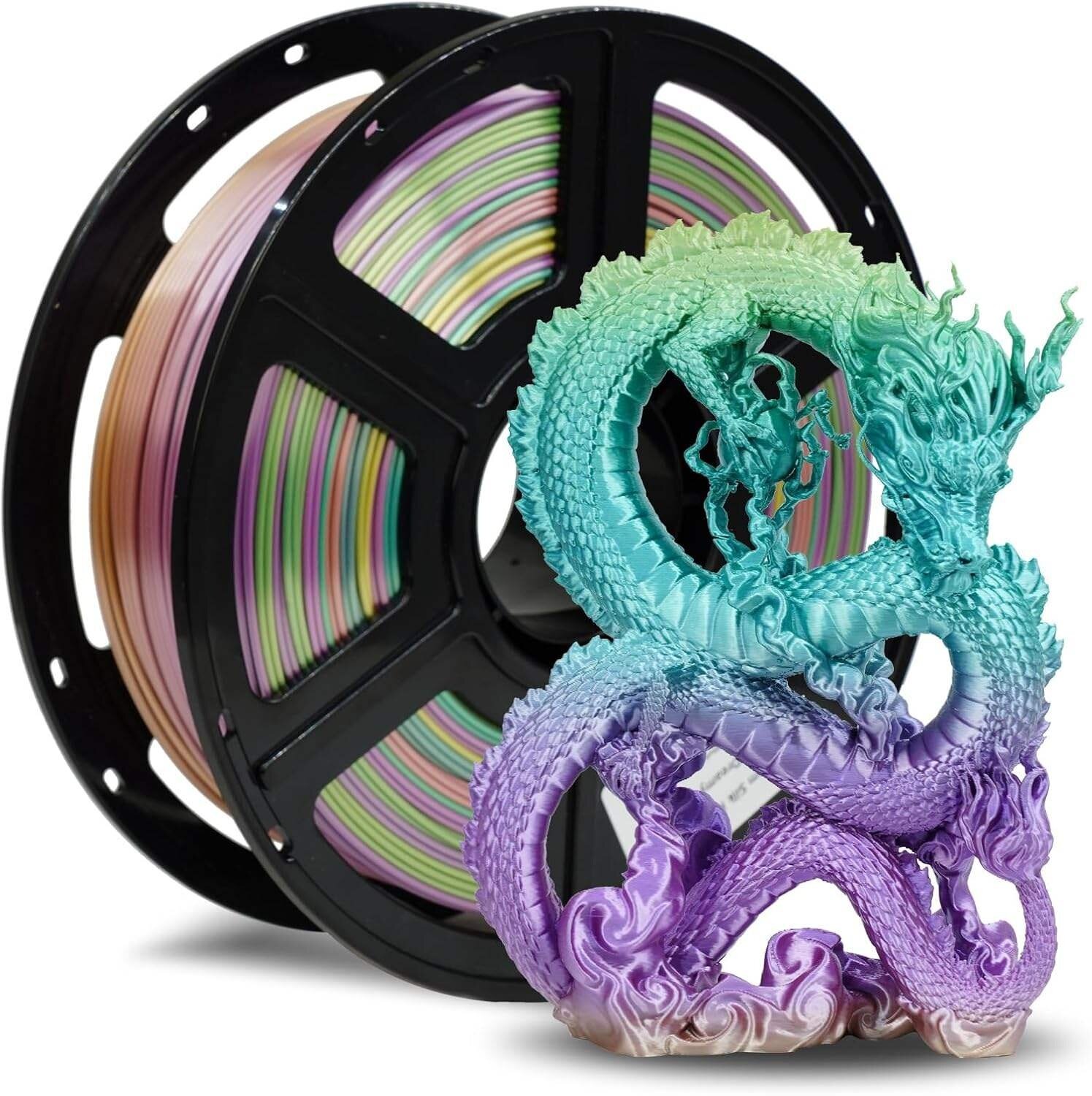 Silk PLA , Multi & Solid Silk Colors 3D Printer Filament view 7