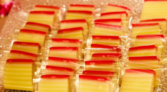Nyonya cakes are a traditional Singaporean dessert.