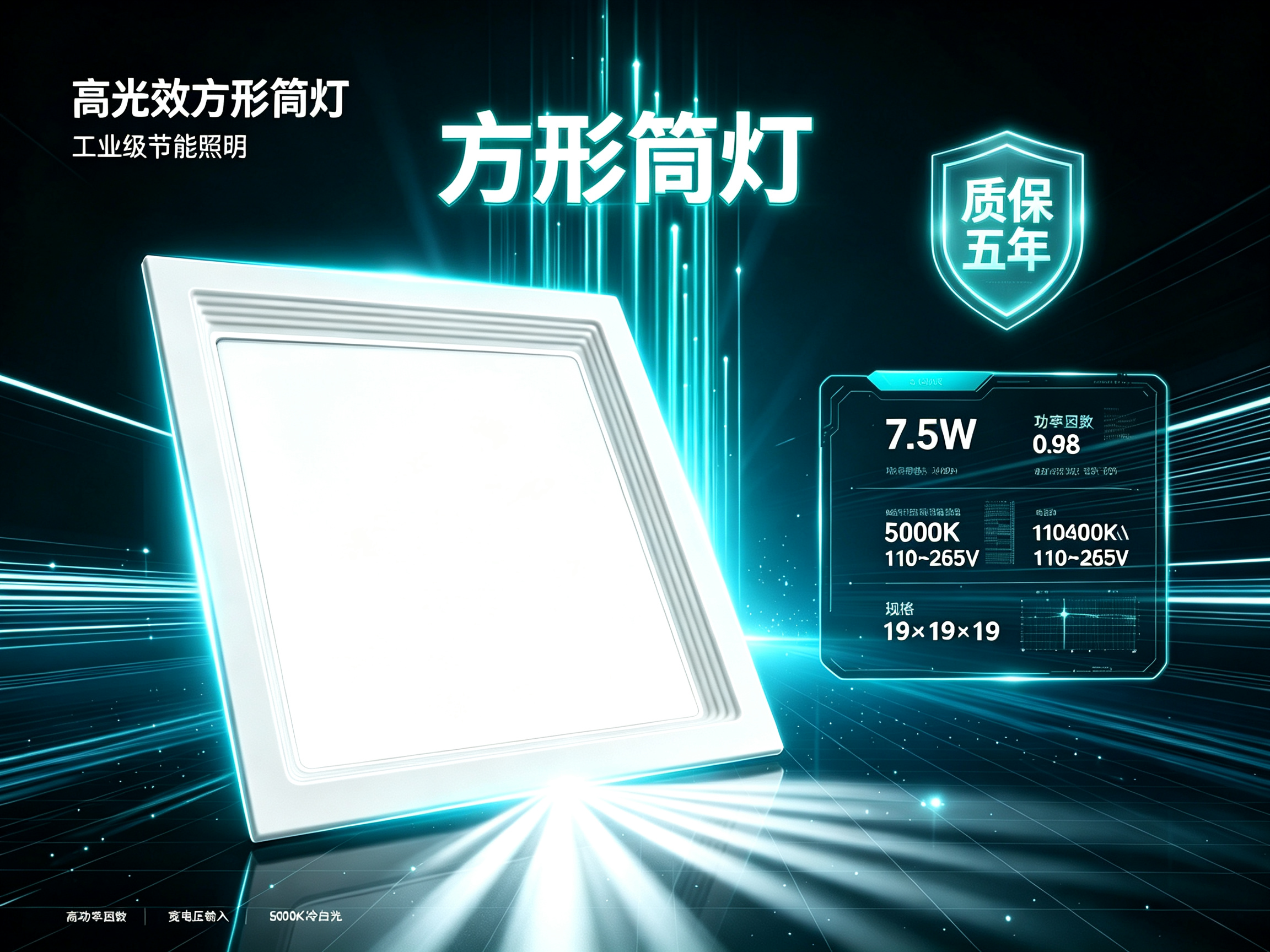 高光效方形筒灯
