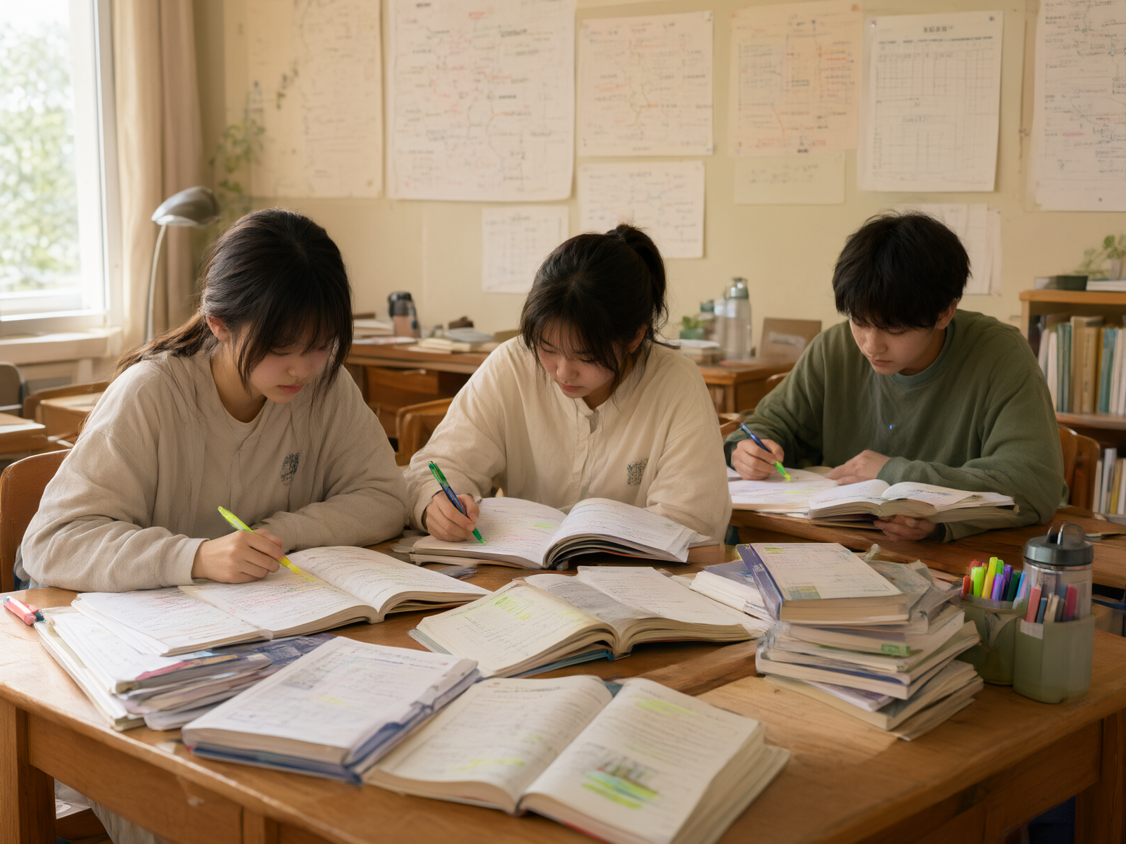 系统复习阶段，学生整理知识框架