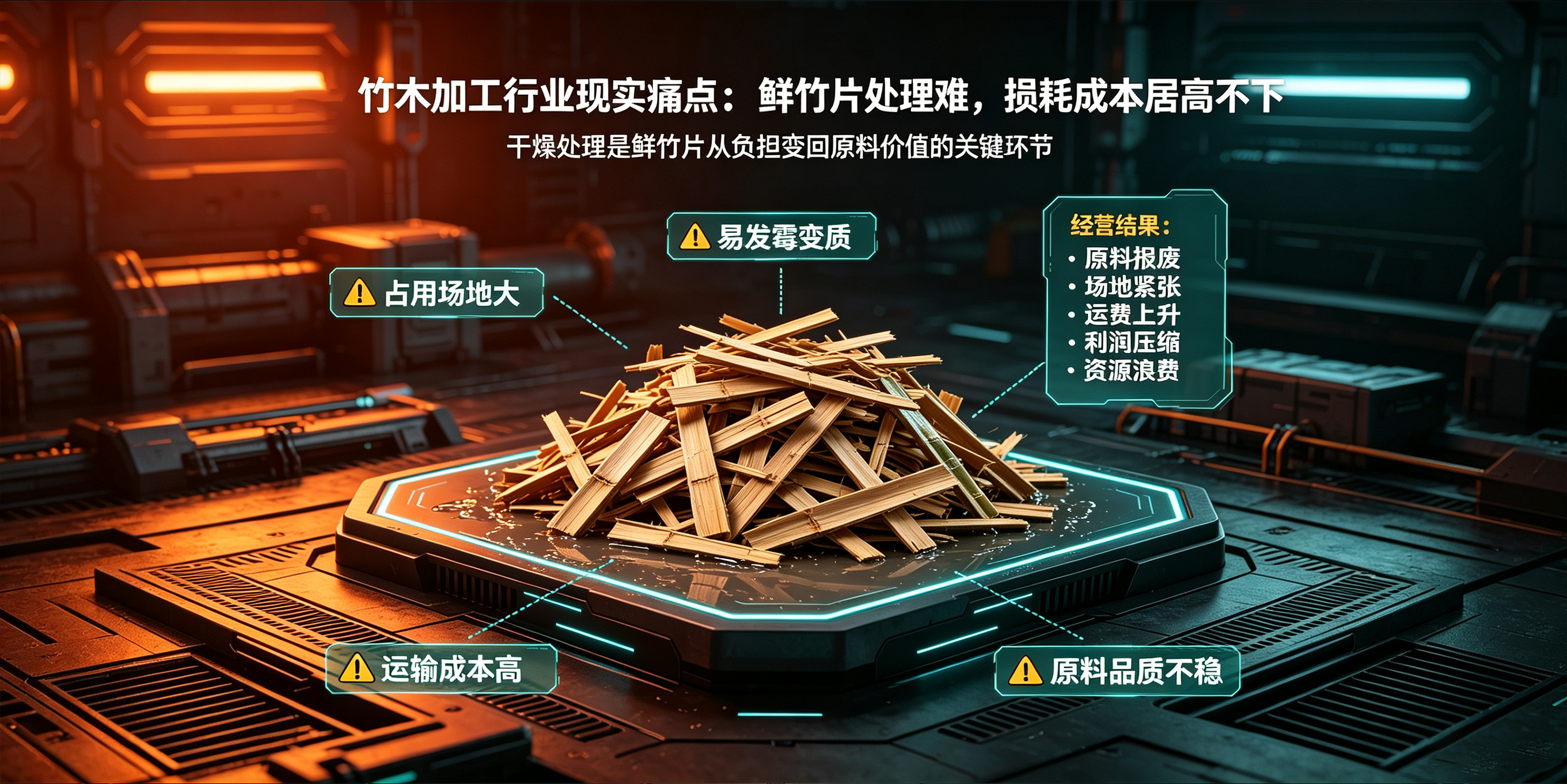 湿竹片含水率高难加工？单筒烘干机实现竹片物料高效干燥提质