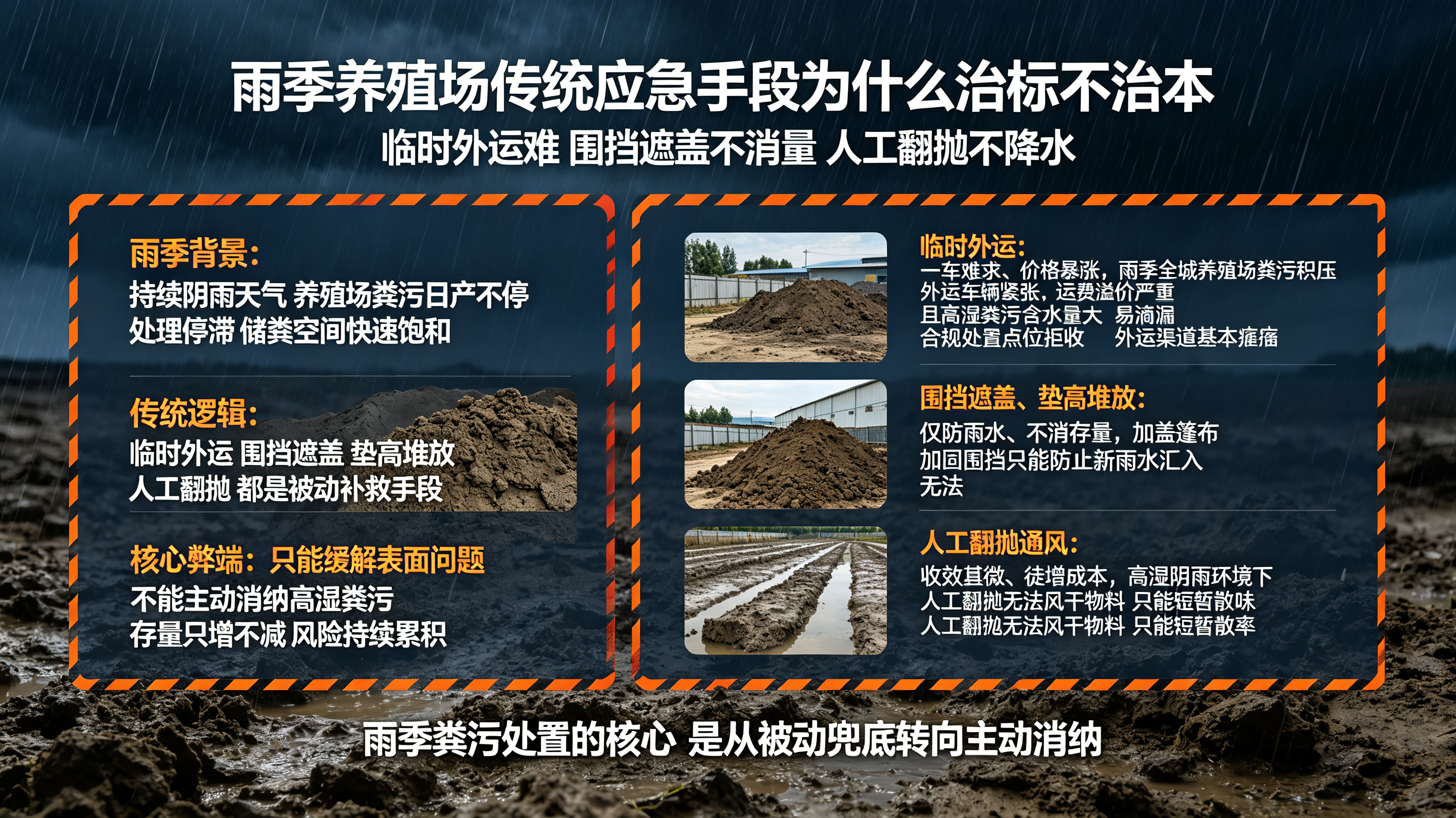 梅雨季鸡粪越堆越多！养殖场如何快速化解粪污爆仓危机
