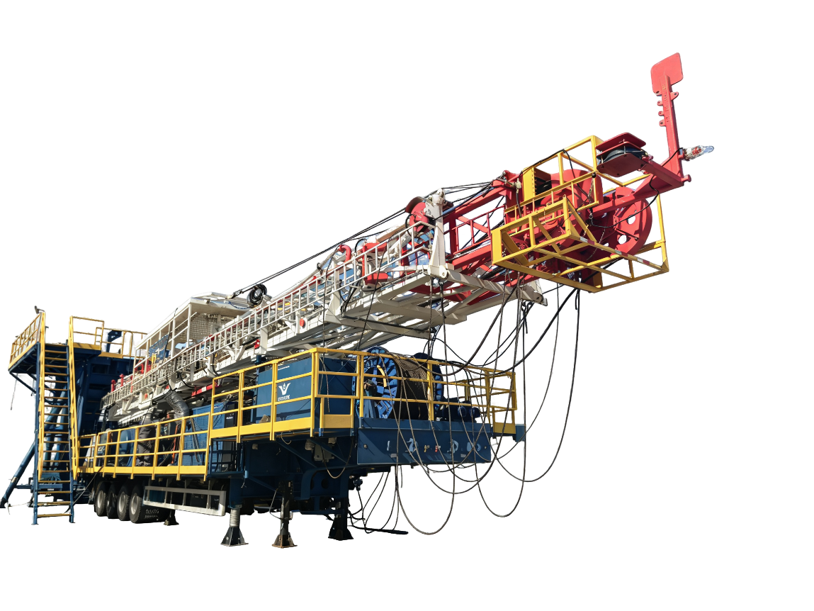 Trailer-mounted drill rig