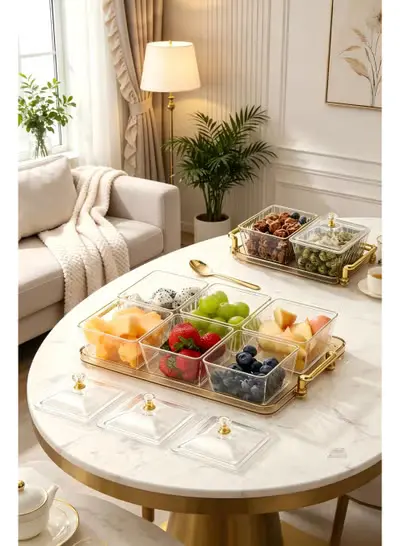 Glass Snack & Fruit Serving Set