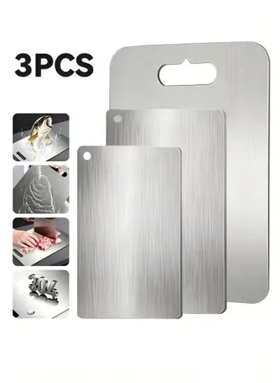 3PCS Stainless Steel Cutting Board Set