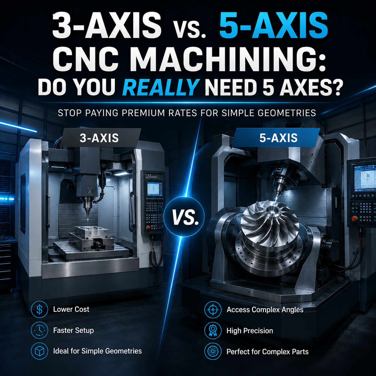 Guide 04: 3-Axis vs. 5-Axis CNC Machining: Do You Really Need 5 Axes?