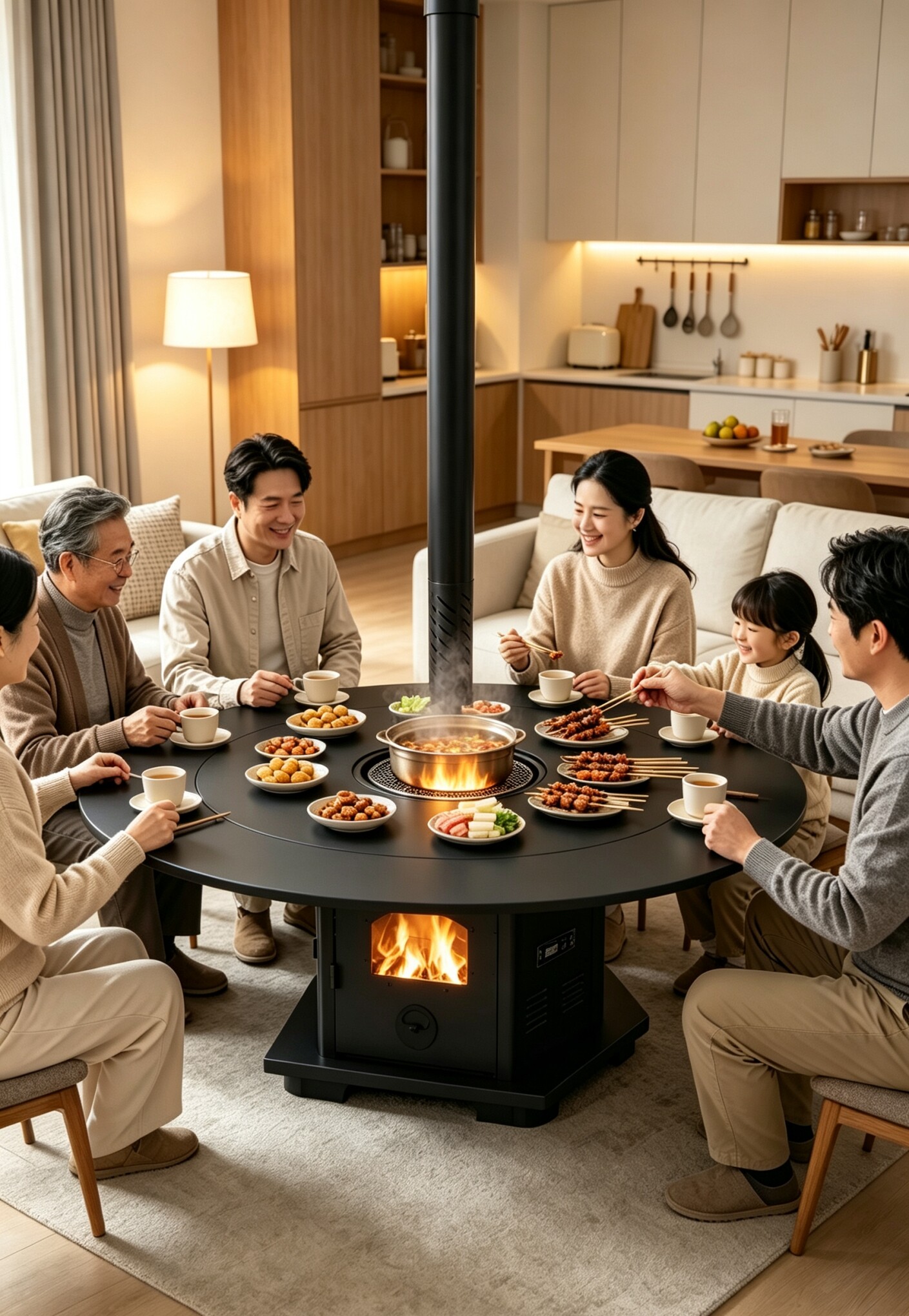 Y Series · Dual-Use Round Table Warmer & Stove