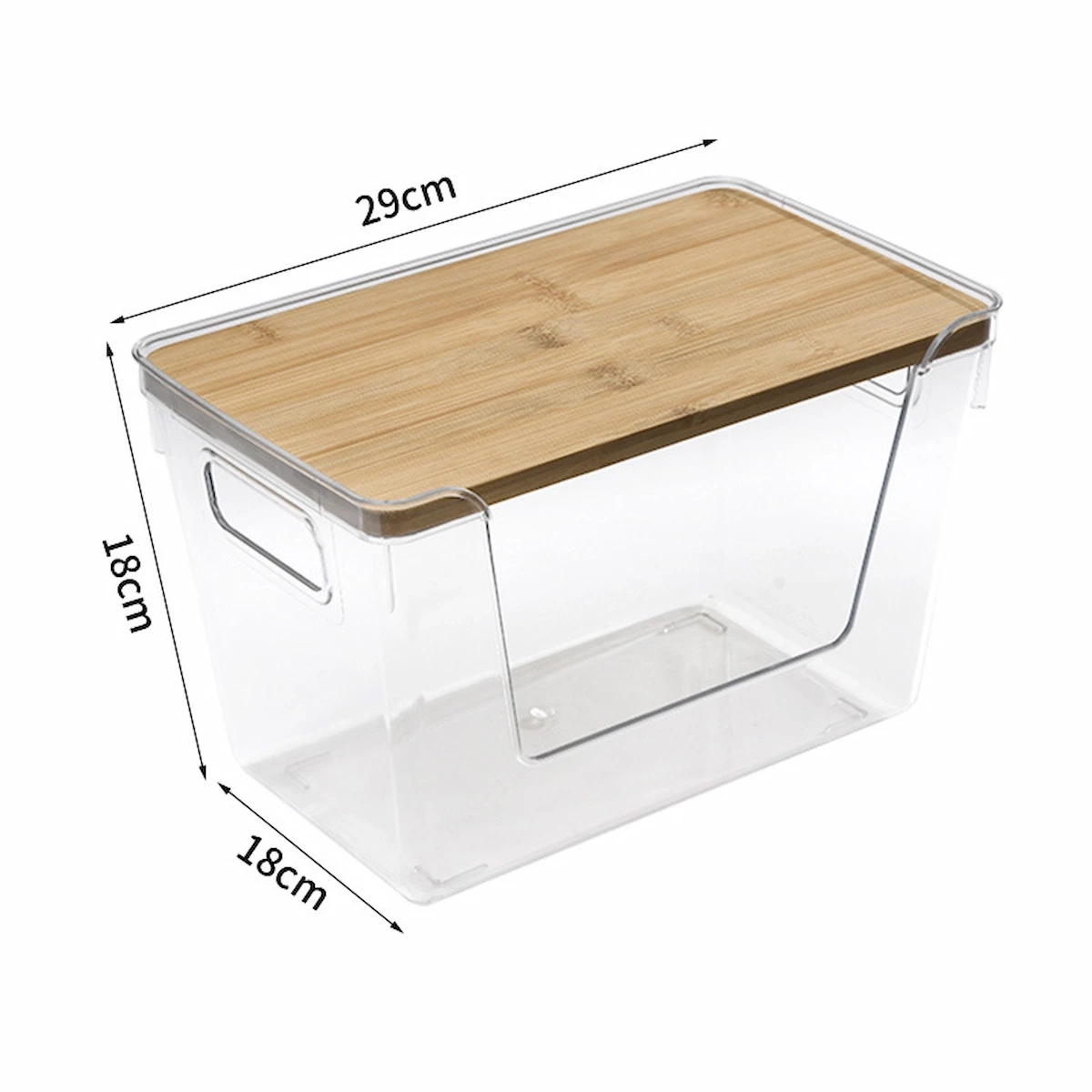 Stackable Clear Trash Bag Dispenser with Bamboo Lid