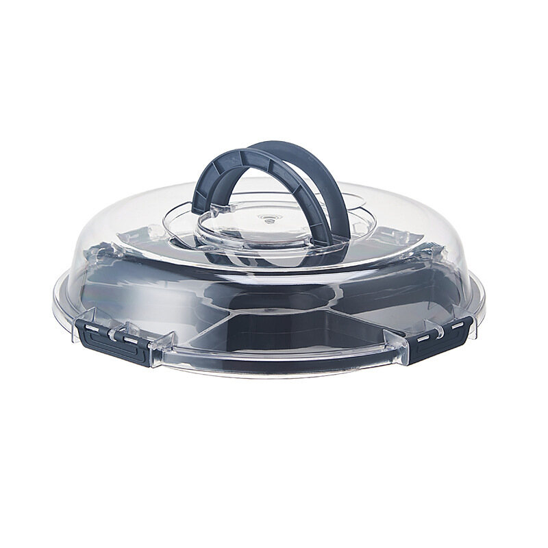 Round Bamboo Snack Tray with Lid – Divided Serving Tray with Handle for Picnic or Party view 4